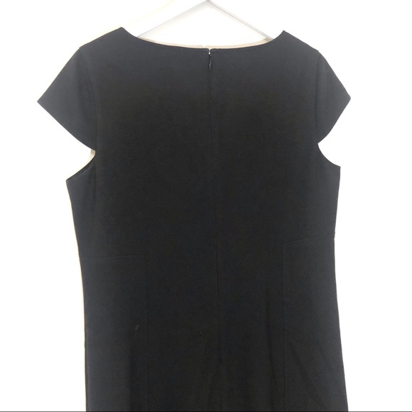 Talbots Black V-neck Cap Sleeve Work/Office Dress - Picture 6 of 7
